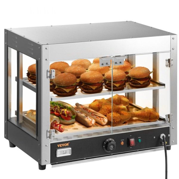 Food Holding & Warming Equipment | 2-Tier Commercial Food Warmer Countertop Pizza Cabinet with Water Tray Food Holding & Warming Equipment Food Holding & Warming Equipment