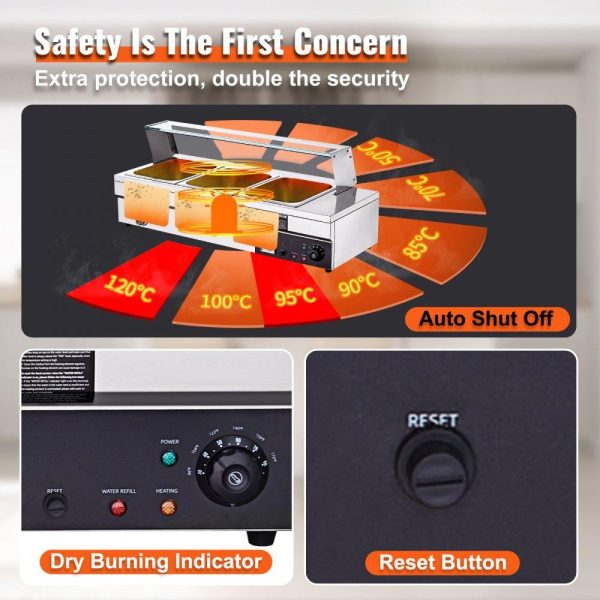 Food Holding & Warming Equipment | 3-Pan Commercial Food Warmer, 3 x 12QT Electric Steam Table with Tempered Glass Cover, 1500W Countertop Stainless Steel Buffet Bain Marie 86-185°F Temp Control for Catering, Restaurants, Silver Food Holding & Warming Equipment Food Holding & Warming Equipment