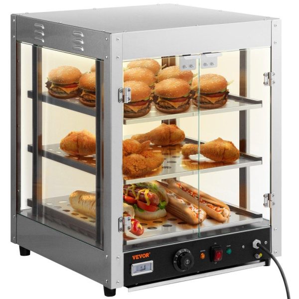 Food Holding & Warming Equipment | 3-Tier Commercial Food Warmer Countertop Pizza Cabinet with Water Tray Food Holding & Warming Equipment Food Holding & Warming Equipment