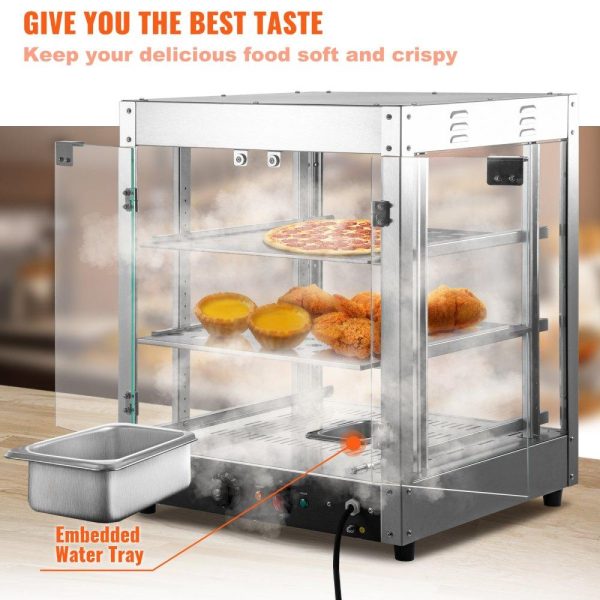 Food Holding & Warming Equipment | 3-Tier Commercial Food Warmer Countertop Pizza Cabinet with Water Tray Food Holding & Warming Equipment Food Holding & Warming Equipment