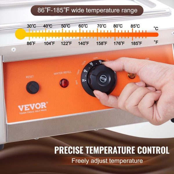 Food Holding & Warming Equipment | Chocolate Tempering Machine, 17.6 Lbs 2 Tanks Chocolate Melting Pot TEMP Control 86~185℉, 1500W Stainless Steel Electric Commercial Food Warmer For Chocolate/Milk/Cream Melting and Heating Food Holding & Warming Equipment Food Holding & Warming Equipment