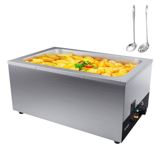 Food Holding & Warming Equipment | Commercial Food Warmer 24QT Bain Marie 1200W Electric Buffet Warmer Soup Warmer Stove Steam Countertop Stainless Steel Container Temperature Control for Parties, Catering and Restaurant, Silver Restaurant & Food Service Food Holding & Warming Equipment