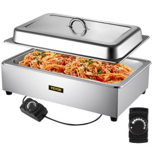 Food Holding & Warming Equipment | Commercial Food Warmer, Full-Size 1 Pot Steam Table with Lid, 9.5 Quart Electric Soup Warmers, Grade Stainless Steel Bain Marie Buffet Equipment, Fits 21 x 13.2 Pan, 400W, for Restaurant, Sliver Food Holding & Warming Equipment Food Holding & Warming Equipment