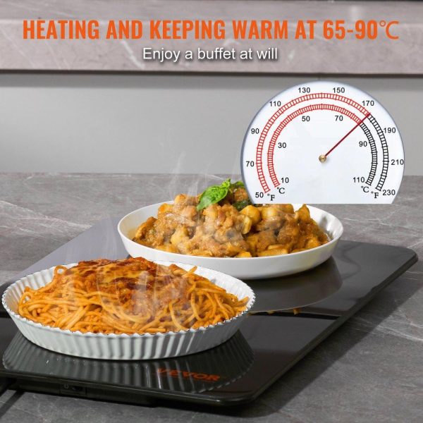 Food Holding & Warming Equipment | Electric Warming Tray, 16.5″ x 11″ Portable Tempered Glass Heating Tray with Temperature Control (65-90℃), Perfect for Dinner, Catering, House, Parties, Events, Entertaining and Holiday, Black Food Holding & Warming Equipment Food Holding & Warming Equipment