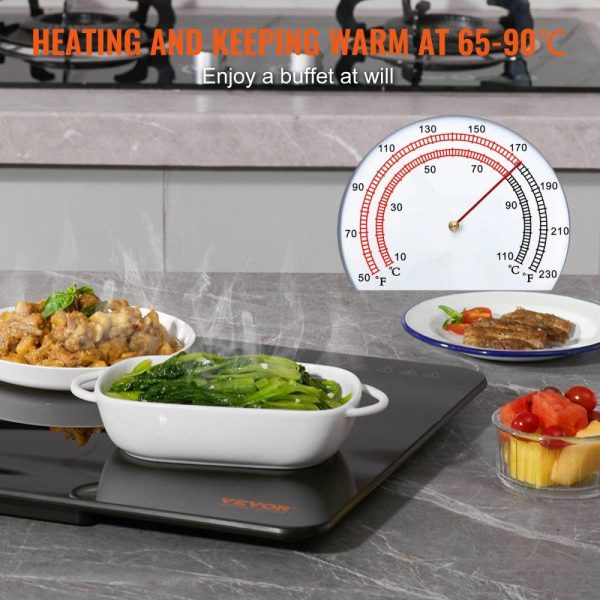 Food Holding & Warming Equipment | Electric Warming Tray, 16.5″ x 23.6″ Portable Tempered Glass Heating Tray with Temperature Control (65-90℃), Perfect for Dinner, Catering, House, Parties, Events, Entertaining and Holiday, Black Food Holding & Warming Equipment Food Holding & Warming Equipment