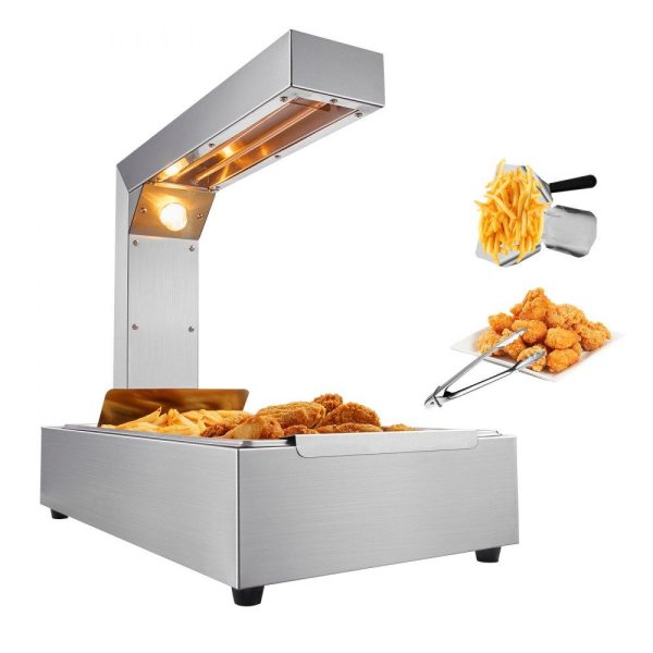 Food Holding & Warming Equipment | French Fry Food Warmer, 750W Commercial Food Heating Lamp, Electric Stainless Steel Warming Light Dump Station, Countertop 104-122°F Fries Food Warmer for Chip Buffet Kitchen Restaurant, Silver Food Holding & Warming Equipment Food Holding & Warming Equipment