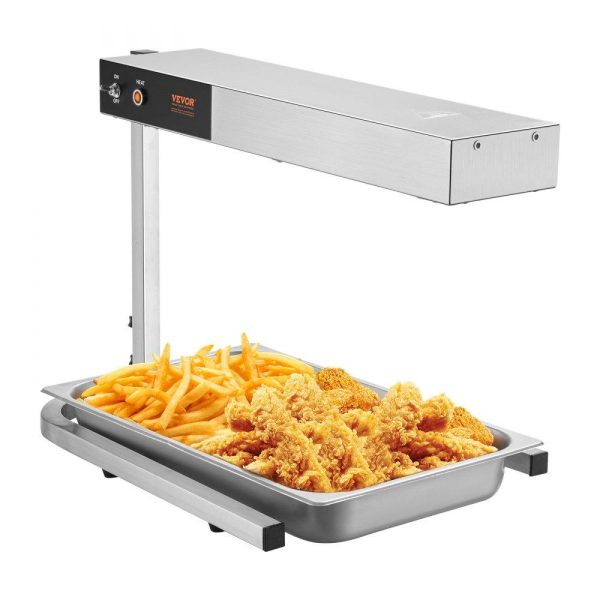 Food Holding & Warming Equipment | French Fry Food Warmer, 750W Commercial Strip Food Heating Lamp, Electric Stainless Steel Warming Light Dump Station, Countertop 104-122°F Fries Warmer for Chip Buffet Kitchen Restaurant, Silver Food Holding & Warming Equipment Food Holding & Warming Equipment