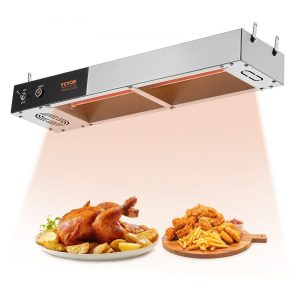 Food Holding & Warming Equipment | French Fry Food Warmer, 750W Commercial Strip Food Heating Lamp, Electric Stainless Steel Warming Light Dump Station, Overhead 104-122°F Fries Warmer for Chip Buffet Kitchen Restaurant, Silver Food Holding & Warming Equipment Food Holding & Warming Equipment