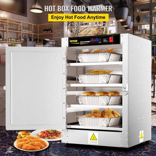 Food Holding & Warming Equipment | Hot Box Food Warmer, 16″x16″x24″ Concession Warmer with Water Tray, Four Disposable Catering Pans, Countertop Pizza, Patty, Pastry, Empanada, Concession Hot Food Hold Tested to UL Standards Food Holding & Warming Equipment Food Holding & Warming Equipment