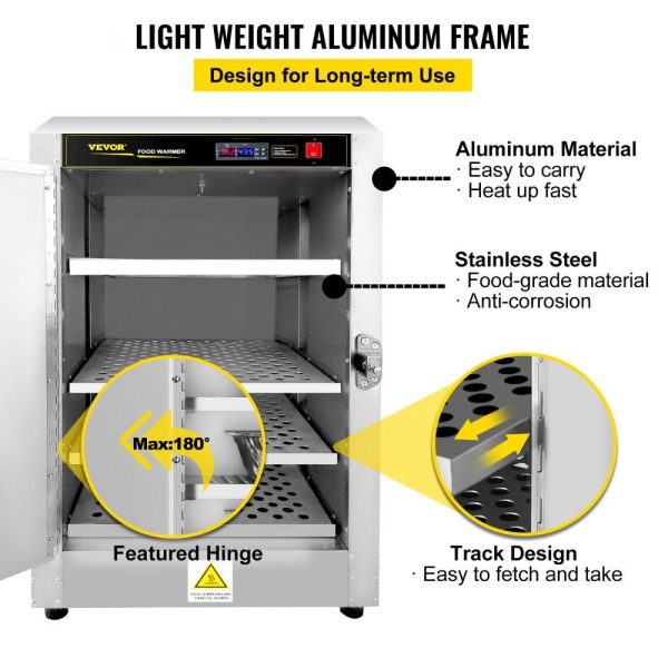 Food Holding & Warming Equipment | Hot Box Food Warmer, 16″x22″x24″ Concession Warmer with Water Tray, Four Disposable Catering Pans, Countertop Pizza, Patty, Pastry, Empanada, Concession Hot Food Hold Tested to UL Standards Food Holding & Warming Equipment Food Holding & Warming Equipment