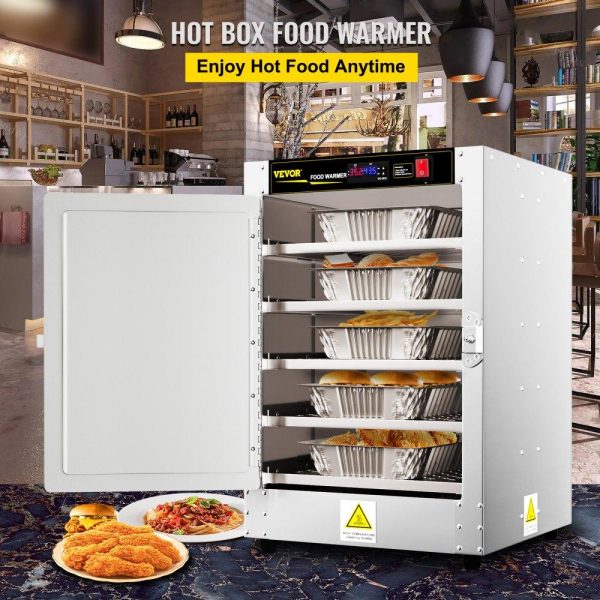 Food Holding & Warming Equipment | Hot Box Food Warmer, 19″x19″x29″ Concession Warmer with Water Tray, Five Disposable Catering Pans, Countertop Pizza, Patty, Pastry, Empanada, Concession Hot Food Hold Tested to UL Standards Food Holding & Warming Equipment Food Holding & Warming Equipment