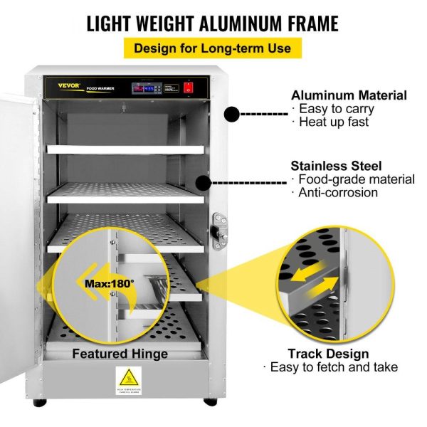 Food Holding & Warming Equipment | Hot Box Food Warmer, 19″x19″x29″ Concession Warmer with Water Tray, Five Disposable Catering Pans, Countertop Pizza, Patty, Pastry, Empanada, Concession Hot Food Hold Tested to UL Standards Food Holding & Warming Equipment Food Holding & Warming Equipment