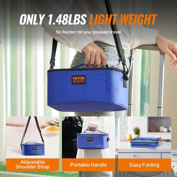 Food Holding & Warming Equipment | Portable Oven, 110V Home/Office Food Warmer, 80W (Max 100W) Portable Mini Personal Microwave, 2QT Electric Heated Lunch Box, Compatible with Glass, Ceramic, Foil Container (Blue) Blue Food Holding & Warming Equipment Blue