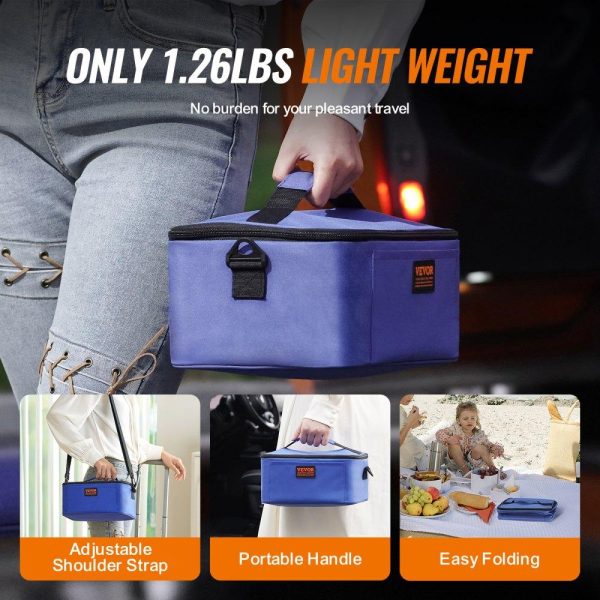 Food Holding & Warming Equipment | Portable Oven, 12V Car Food Warmer, 2QT 55W Portable Mini Personal Microwave, Electric Heated Lunch Box for Camping, Travel, Compatible with Glass, Ceramic, Foil Containers (Blue) Blue Food Holding & Warming Equipment Blue