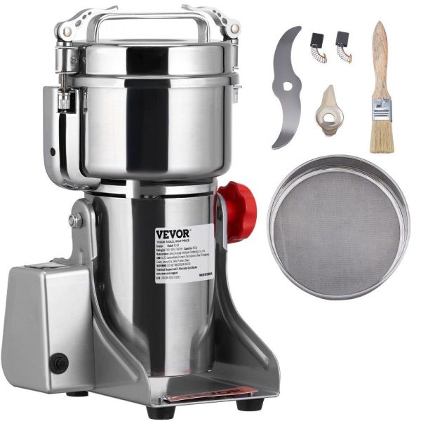 Food Preparation Equipment | 1000g Electric Grain Mill Grinder, 3750W High-Speed Commercial Spice Grinders, Stainless Steel Swing Type Pulverizer Powder Machine, for Spices Cereals Dry Grains Coffee Corn Pepper Food Preparation Equipment Food Preparation Equipment