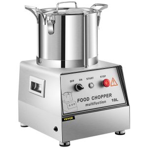 Food Preparation Equipment | 110V Commercial Food Processor 10L Capacity 1100W Electric Food Cutter 1400RPM Stainless Steel Food Processor Perfect for Vegetable Fruits Grains Peanut Ginger Garlic Food Preparation Equipment Food Preparation Equipment