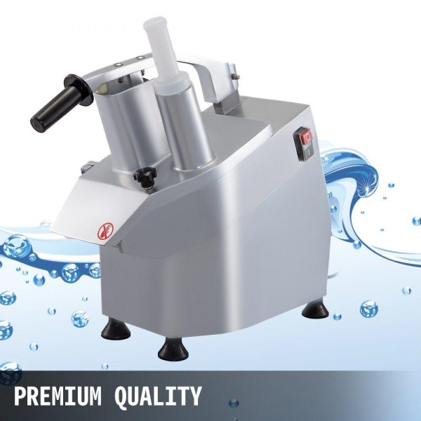 Food Preparation Equipment | 110V Commercial Food Processor 2 Feeding Holes, 550W Electric Vegetable Slicer 1600 RPM, Stainless Steel Vegetable Processor Detachable 6-blades, 3mm/4mm/7mm Shred, 2mm/4mm Slice Food Preparation Equipment Food Preparation Equipment