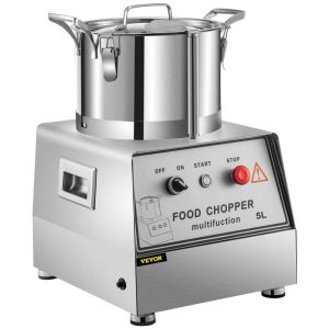 Food Preparation Equipment | 110V Commercial Food Processor 5L Capacity 550W Electric Food Cutter 1400RPM Stainless Steel Food Processor Perfect for Vegetables Fruits Grains Peanut Ginger Garlic Food Preparation Equipment Food Preparation Equipment