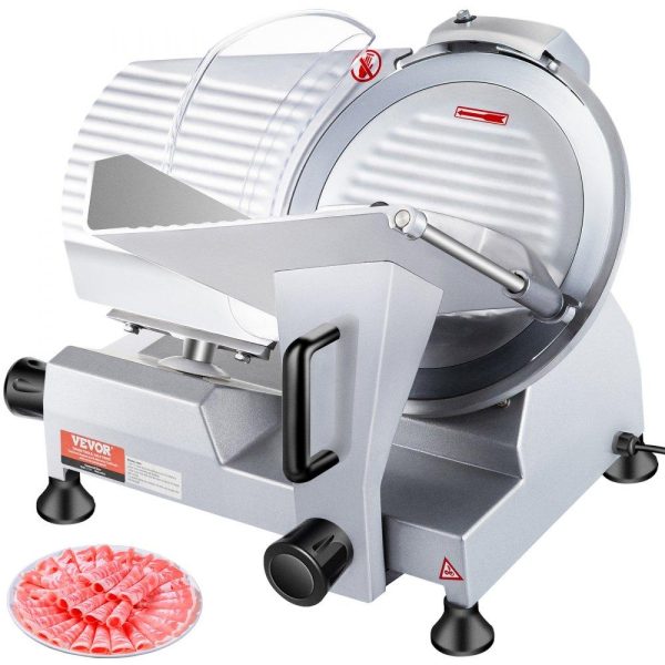 Food Preparation Equipment | 240W Commercial Meat Slicer, Electric Deli Food Slicer, 10″ Carbon Steel Blade Electric Food Slicer, 350-400RPM Meat Slicer, 0 – 0.47 inch Thickness Adjustable for Commercial and Home Use Food Preparation Equipment Food Preparation Equipment