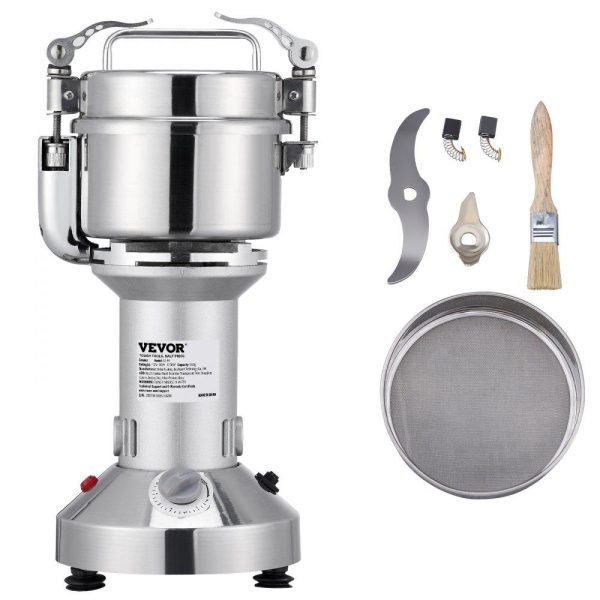 Food Preparation Equipment | 300g Electric Grain Mill Grinder, High Speed 1900W Commercial Spice Grinders, Stainless Steel Pulverizer Powder Machine, for Dry Herbs Grains Spices Cereals Coffee Corn Pepper, Straight Type Food Preparation Equipment Food Preparation Equipment