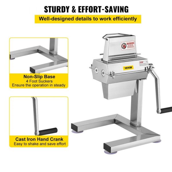 Food Preparation Equipment | 5 in/12.5 cm Cutting Width Manual Steak Tenderizer with Stainless Steel Blades and C-Clamp Combs, 12.4 x 9.8 x 17.1in / 31.5 x 25 x 43.5 cm, Sliver Food Preparation Equipment Food Preparation Equipment