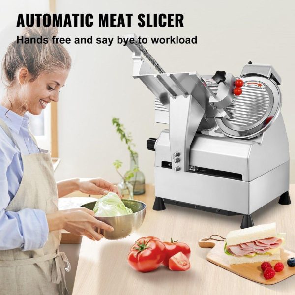 Food Preparation Equipment | Automatic Meat Slicer, 540W Deli Slicer, 2 PCS 10″ Stainless Steel Removable Blade, 0-15mm Adjustable Thickness, Child Lock Protection, Food Slicer Machine for Meat Cheese Bread for Home Use Food Preparation Equipment Food Preparation Equipment