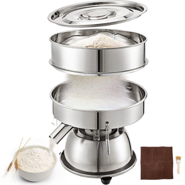 Food Preparation Equipment | Automatic Sieve Shaker Included 12 Mesh + 80 Mesh Flour Sifter Electric Vibrating Sieve Machine 110V 50W Sifter Shaker Machine 1150 r/min for Rice & Herbal Powder Particles Food Preparation Equipment Food Preparation Equipment