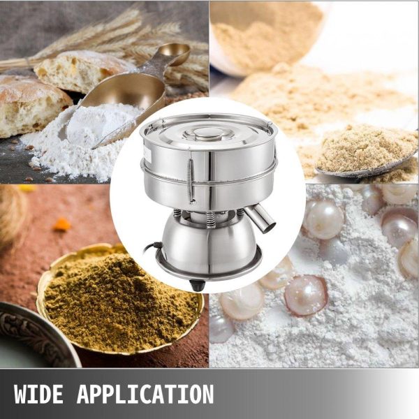 Food Preparation Equipment | Automatic Sieve Shaker Included 12 Mesh + 80 Mesh Flour Sifter Electric Vibrating Sieve Machine 110V 50W Sifter Shaker Machine 1150 r/min for Rice & Herbal Powder Particles Food Preparation Equipment Food Preparation Equipment