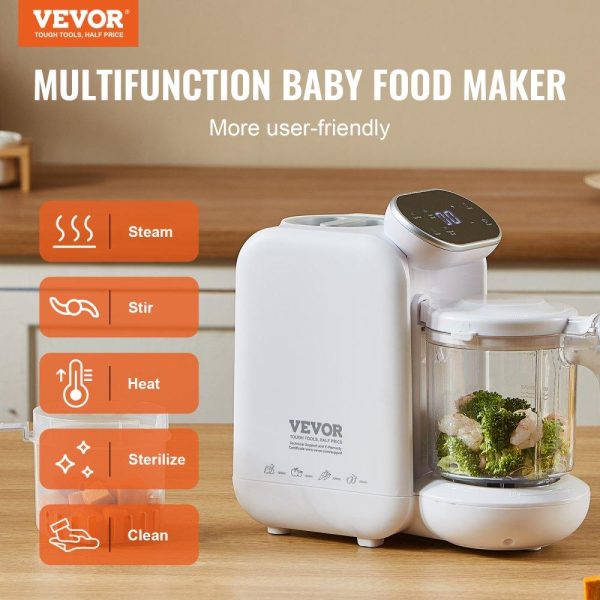 Food Preparation Equipment | Baby Food Maker, 430W Baby Food Processor with 750 ml Tritan Bowl, SUS304 Stainless Steel, 5 in 1 Baby Food Puree Blender Steamer Grinder for Food, Fruit, Vegetable, Meat Food Preparation Equipment Food Preparation Equipment