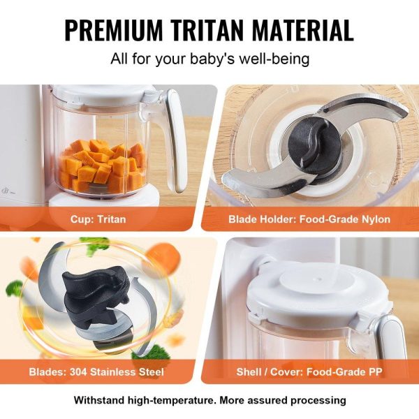 Food Preparation Equipment | Baby Food Maker, 430W Baby Food Processor with 750 ml Tritan Bowl, SUS304 Stainless Steel, 5 in 1 Baby Food Puree Blender Steamer Grinder for Food, Fruit, Vegetable, Meat Food Preparation Equipment Food Preparation Equipment