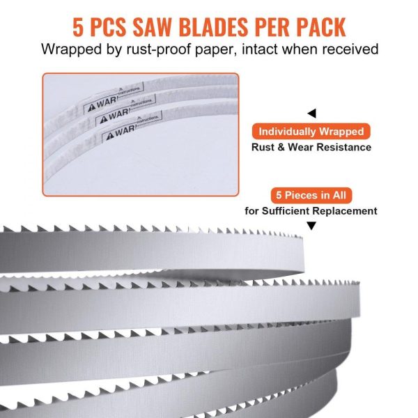 Food Preparation Equipment | Band Saw Blade, 65×0.63×0.02 inch, 5 PCS/Pack Meat Bandsaw Blades for Replacement, Carbon Steel Blade, Meat Cutting Blade Wrapped by Rust-Proof Paper, Fit for Commercial Bone Saw Machines Food Preparation Equipment Food Preparation Equipment