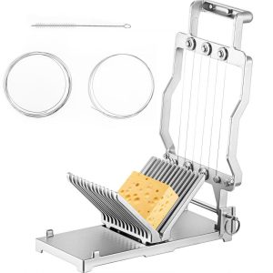 Food Preparation Equipment | Cheese Cutter With Wire 1 cm & 2 cm Cheeser Butter Cutting Blade Replaceable Cheese Slicer Wire, Aluminum Alloy Commercial Cheese Slicer with 304 Stainless Steel Wire Kitchen Cooking Baking Tool Food Preparation Equipment Food Preparation Equipment