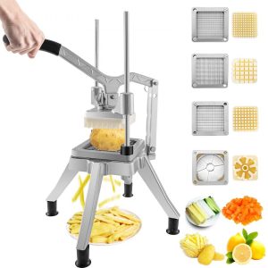 Food Preparation Equipment | Commercial Chopper w/ 4 Replacement Blades Commercial Vegetable Chopper Stainless Steel French Fry Cutter Potato Dicer & Slicer Commercial Vegetable Fruit Chopper for Restaurants & Home Kitchen Food Preparation Equipment Food Preparation Equipment