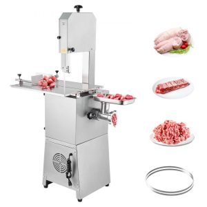 Food Preparation Equipment | Commercial Electric Meat Bandsaw, 850W Stainless Steel Vertical Bone Sawing Machine, Workbeach 23.6″ x 18.3″, 0.16-9.1 Inch Cutting Thickness, Frozen Meat Cutter with 2 Blades for Rib Pork Beef Food Preparation Equipment Food Preparation Equipment