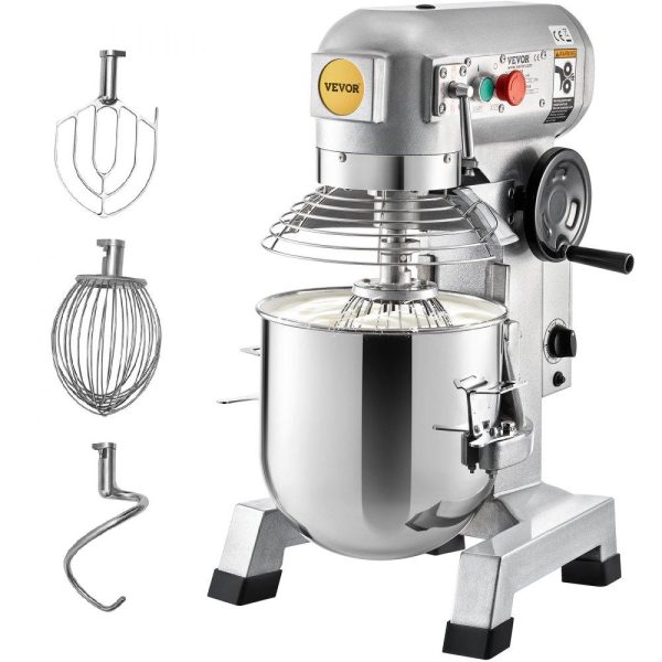 Food Preparation Equipment | Commercial Food Mixer, 10Qt Commercial Mixer with Timing Function, 450W Stainless Steel Bowl Heavy Duty Electric Food Mixer Commercial with 3 Speeds Adjustable 113/184/341 RPM, Dough Hook Whisk Beater Included, Perfect for Bakery Pizzeria Food Preparation Equipment Food Preparation Equipment