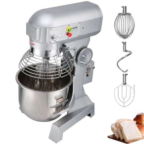 Food Preparation Equipment | Commercial Food Mixer 30Qt 1100W 3 Speeds Adjustable 105/180/408 RPM Heavy Duty 110V with Stainless Steel Bowl Dough Hooks Whisk Beater for Schools Bakeries Restaurants Pizzerias Food Preparation Equipment Food Preparation Equipment