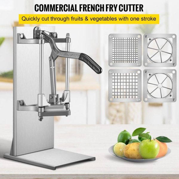 Food Preparation Equipment | Commercial French Fry Cutter with 4 Replacement Blades, 1/4 and 3/8 Blade Easy Dicer Chopper, 6-wedge Slicer and 6-wedge Apple Corer, Lemon Potato Cutter for French Fries with Extended Handle Food Preparation Equipment Food Preparation Equipment