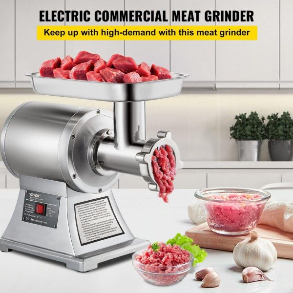 Food Preparation Equipment | Commercial Meat Grinder,550LB/h 1100W Electric Meat Grinder, 220 RPM Heavy Duty Stainless Steel Industrial Meat Mincer w/2 Blades, Grinding Plates & Stuffing Tubes Food Preparation Equipment Food Preparation Equipment