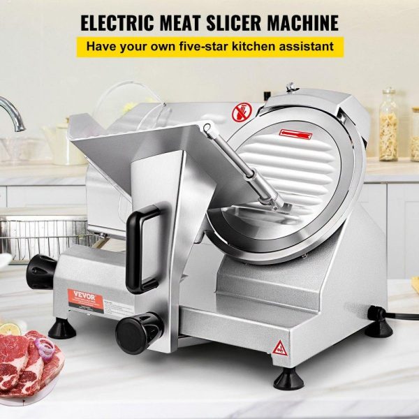 Food Preparation Equipment | Commercial Meat Slicer, 200W Electric Deli Food Slicer, 350-400RPM Meat Slicer with 8″ Carbon Steel Blade, 0 – 0.47 inch Adjustable Thickness Electric Meat Slicer for Home and Commercial Use Food Preparation Equipment Food Preparation Equipment