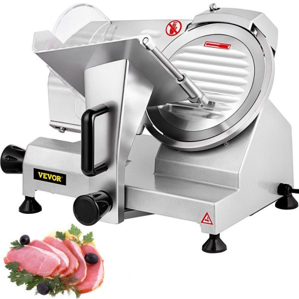 Food Preparation Equipment | Commercial Meat Slicer, 240W Electric Deli Food Slicer, 1200RPM Meat Slicer with 8” Chromium-plated Steel Blade, 0-12mm Adjustable Thickness Electric Meat Slicer for Home & Commercial Use Food Preparation Equipment Food Preparation Equipment