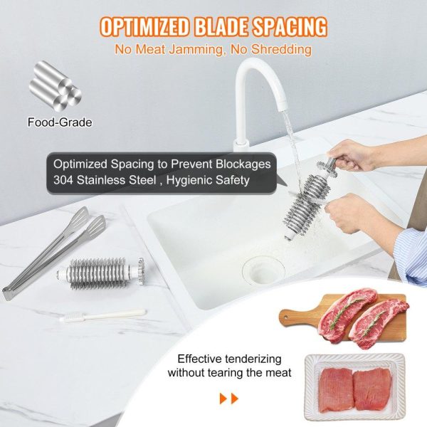 Food Preparation Equipment | Commercial Meat Tenderizer, Heavy Duty Stainless Steel Kitchen Tool with Handle, Meat Tong, and Cleaning Brush, 450W Electric Meat Tenderizer Machine for Beef, Turkey, Chicken, Pork, and Fish Food Preparation Equipment Food Preparation Equipment