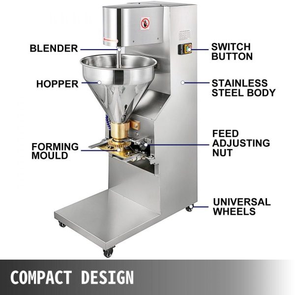 Food Preparation Equipment | Commercial Meatball Forming Machine, 280 PCs/min Meatball Maker Machine, 1100W Electric Fish Beef Pork Ball Making Tool with 18/20/22/26/30 mm Models, Stainless Steel Food Preparation Equipment Food Preparation Equipment