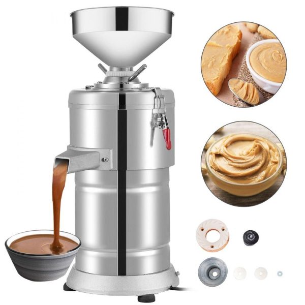 Food Preparation Equipment | Commercial Peanut Sesame Grinding Machine, 15000g/h Stainless Steel peanut butter machine, 110V Grinder Electric Perfect for Peanut Sesame Walnut Butter, 11.80 x 28.00 x 11.80 in, Silver Food Preparation Equipment Food Preparation Equipment