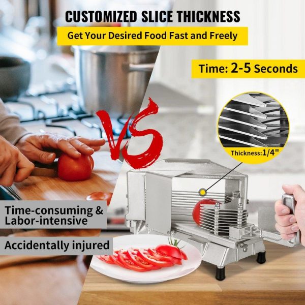 Food Preparation Equipment | Commercial Tomato Slicer 1/4″ Heavy Duty Cutter with Built-in Cutting Board for Restaurant or Home Use Food Preparation Equipment Food Preparation Equipment