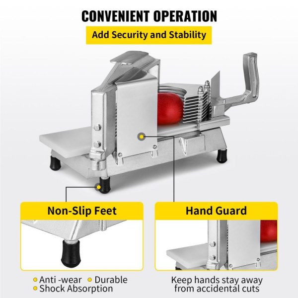 Food Preparation Equipment | Commercial Tomato Slicer 1/4″ Heavy Duty Cutter with Built-in Cutting Board for Restaurant or Home Use Food Preparation Equipment Food Preparation Equipment