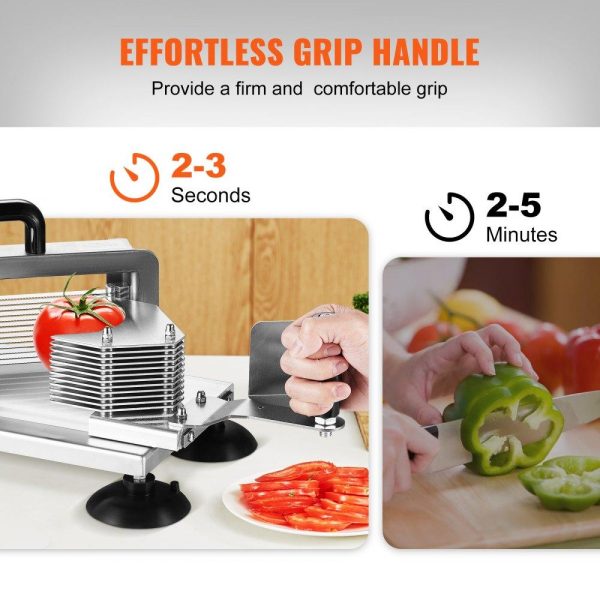 Food Preparation Equipment | Commercial Tomato Slicer, 1/4 inch Tomato Cutter Slicer, Stainless Steel Heavy Duty Tomato Slicer Machine, Manual Tomato Slicer with Non-slip Feet, for Cutting Tomatoes, Cucumbers, Bananas Food Preparation Equipment Food Preparation Equipment