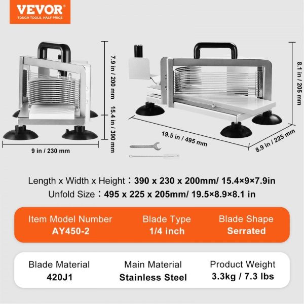 Food Preparation Equipment | Commercial Tomato Slicer, 1/4 inch Tomato Cutter Slicer, Stainless Steel Heavy Duty Tomato Slicer Machine, Manual Tomato Slicer with Non-slip Feet, for Cutting Tomatoes, Cucumbers, Bananas Food Preparation Equipment Food Preparation Equipment