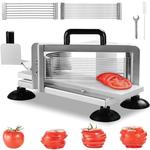 Food Preparation Equipment | Commercial Tomato Slicer, 1/4″+3/8″+3/16″ Tomato Cutter Slicer, Stainless Steel Heavy Duty Tomato Slicer Machine, Manual Tomato Slicer with Non-slip Feet, Cutting Tomatoes, Cucumbers, Bananas Food Preparation Equipment Food Preparation Equipment