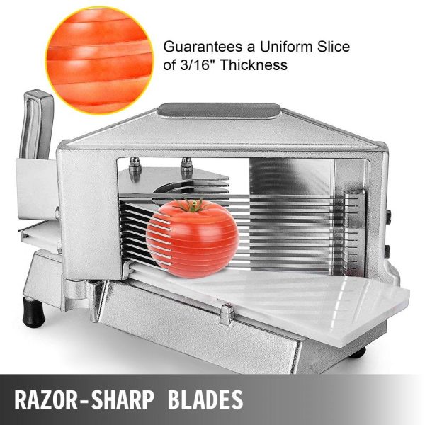 Food Preparation Equipment | Commercial Tomato Slicer 3/16 inch Heavy Duty Tomato Slicer Tomato Cutter with Built-in Cutting Board for Restaurant or Home Use (3/16 inch) Food Preparation Equipment Food Preparation Equipment