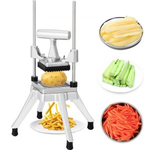 Food Preparation Equipment | Commercial Vegetable Fruit Chopper 3/8″ Blade Heavy Duty Professional Food Dicer Kattex French Fry Cutter Onion Slicer Stainless Steel for Tomato Peppers Potato Mushroom, Sliver Food Preparation Equipment Food Preparation Equipment